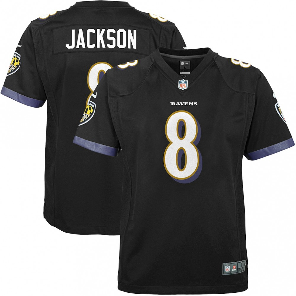 Lamar Jackson Baltimore Ravens Nike Youth Game Jersey - Black-GridironStore